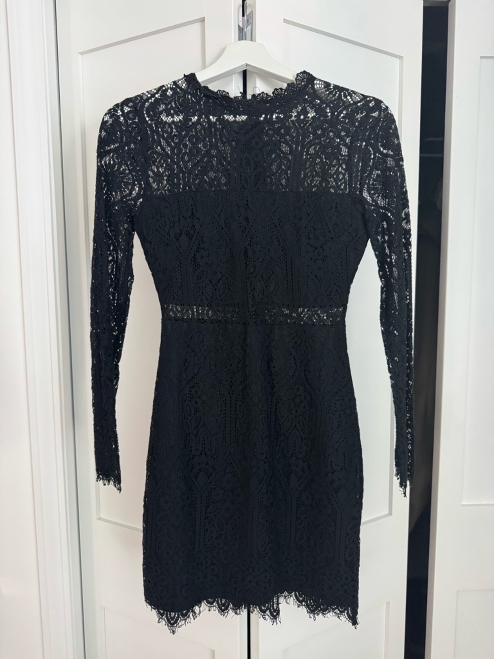 Lulu's Appetite for Seduction Black Lace Long Sleeve Dress XS